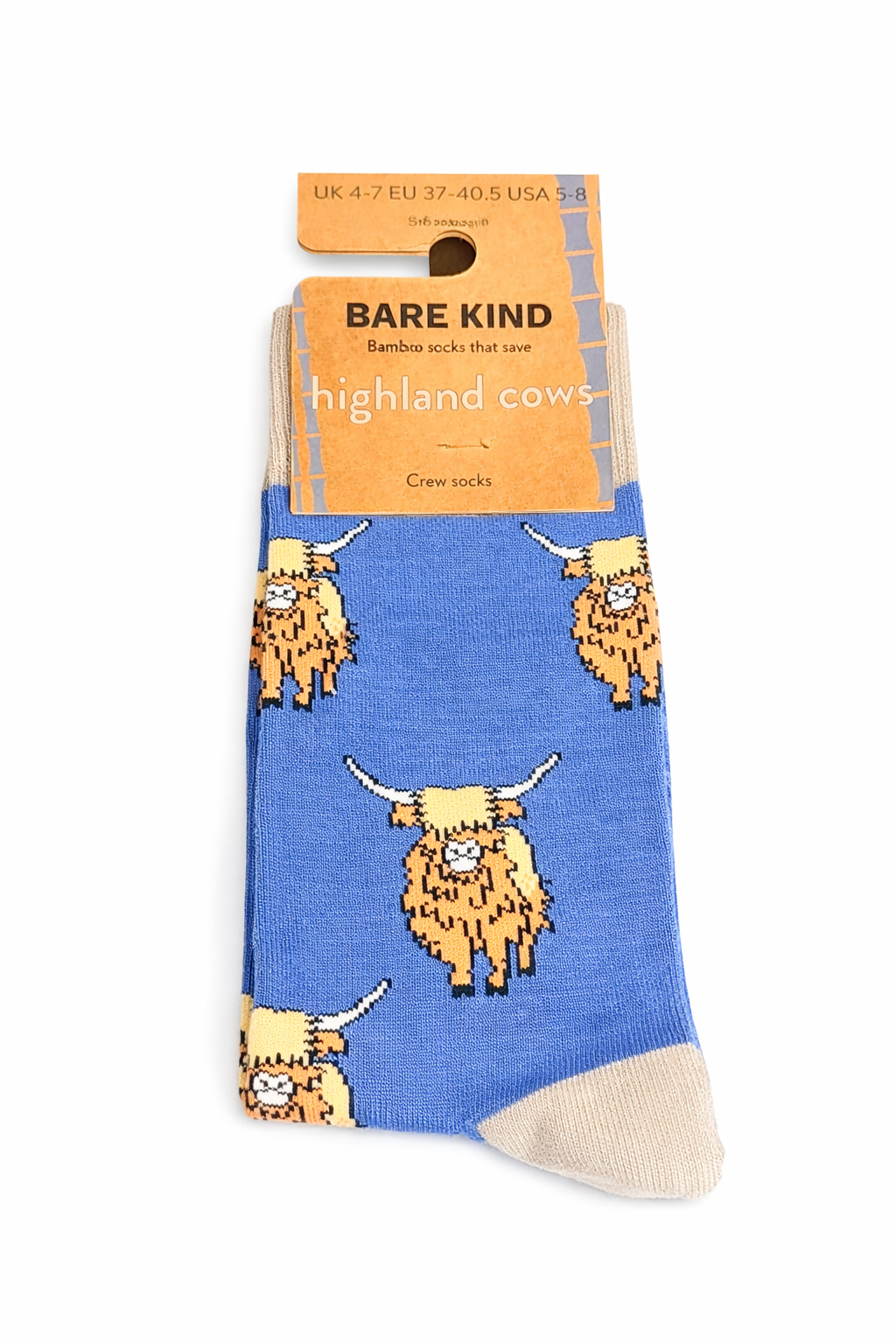 Bare Kind Bamboo Socks – Highland Cow Design
